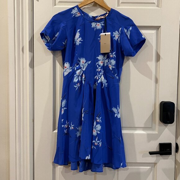 Amazing No.21 Modern Floral Print Silk Mini Dress Small - Picture 1 of 7
